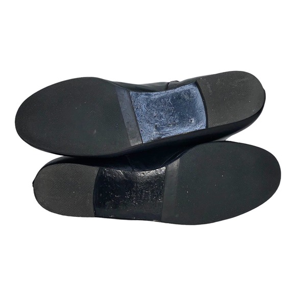 Vintage 1990s Barneys New York Black Leather Riding Boot Flat Sole D Rings sz 38 - Picture 10 of 13